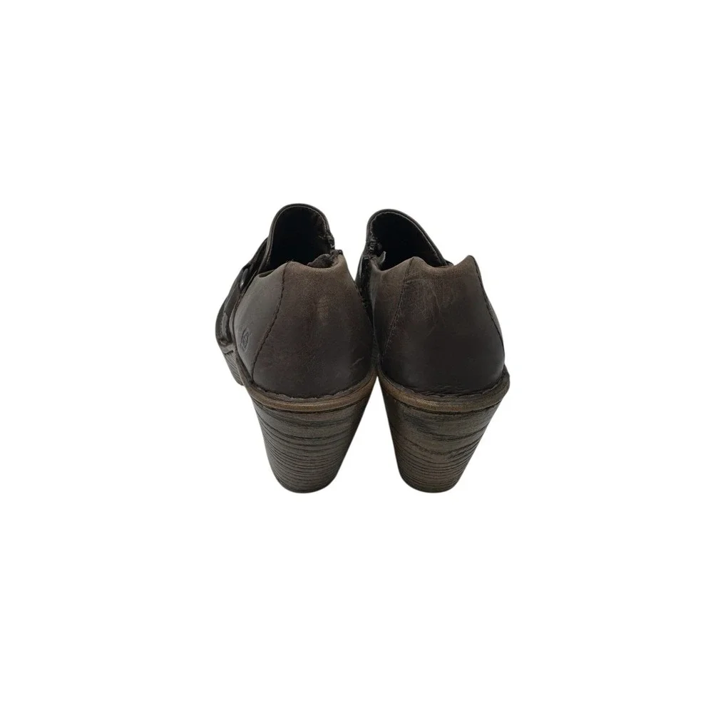 Vintage 🔥Born 🤎Chunky Clogs‎ Brown Leather Platform Heels Y2K Grunge Boho